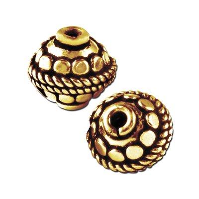 11mm Brass Plated Antique Gold Bali Style Round Beads - Goody Beads