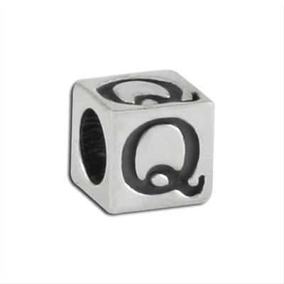 5.5mm Sterling Silver Alphabet Beads - Q - Goody Beads