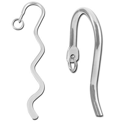 3.35 Inches Silver Plated Mini Squiggle Bookmark - Goody Beads