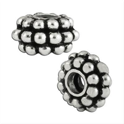 12mm Silver Plated Triple Beaded Bali Style Spacer - Goody Beads