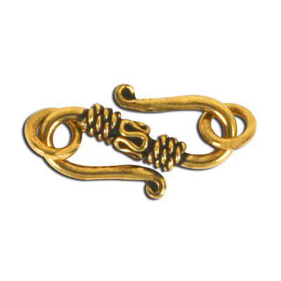 22mm Brass Plated Bali Style Shepherd's Hook Clasp - Goody Beads