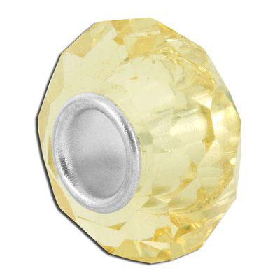 13mm Citrine Faceted Glass - Large Hole Bead - Goody Beads
