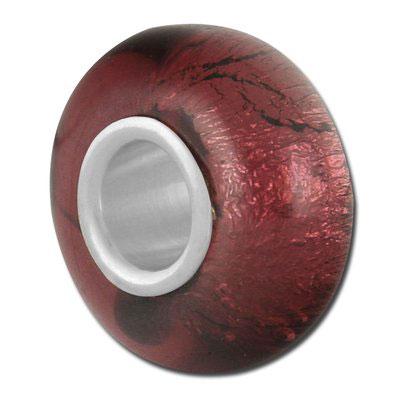 13mm Plum Murano Style Large Hole Beads - Goody Beads