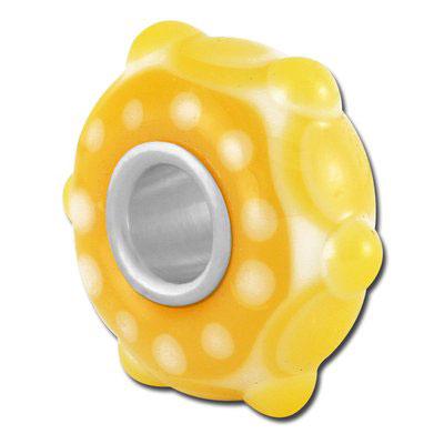 13mm Yellow & White Large Hole Beads - Goody Beads