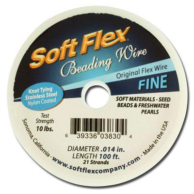 Soft Flex FINE Gauge 0.014 Inch Diameter Beading Wire - 100 ft.