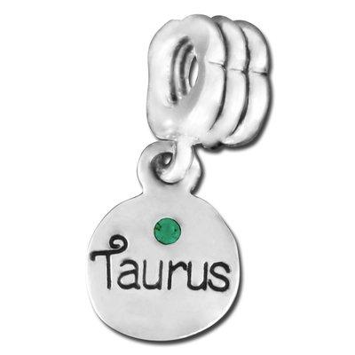 13mm Dangling Taurus Large Hole Bead - Rhodium Plated - Goody Beads