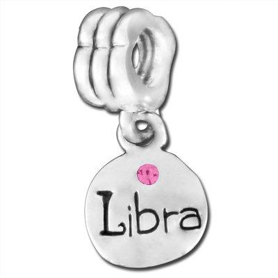 13mm Dangling Libra Large Hole Bead - Rhodium Plated - Goody Beads