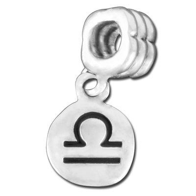 13mm Dangling Libra Large Hole Bead - Rhodium Plated - Goody Beads