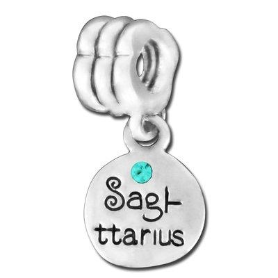 13mm Dangling Sagittarius Large Hole Bead - Rhodium Plated - Goody Beads