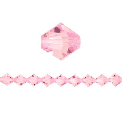 6mm Bicone Pink Glass Crystal Beads - Goody Beads