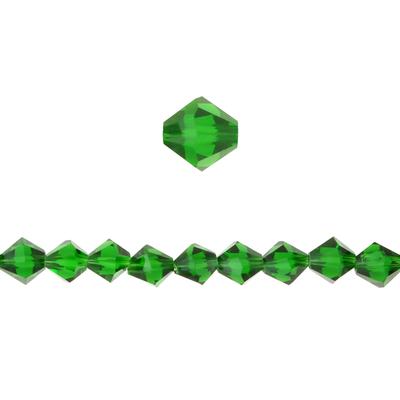 6mm Bicone Emerald Glass Crystal Beads - Goody Beads