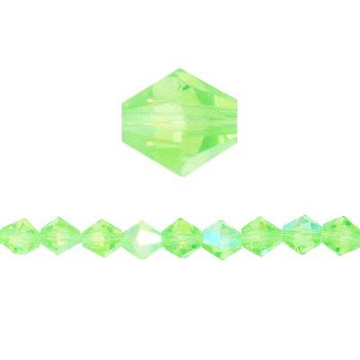 6mm Bicone Peridot Green Glass Crystal Beads - Goody Beads