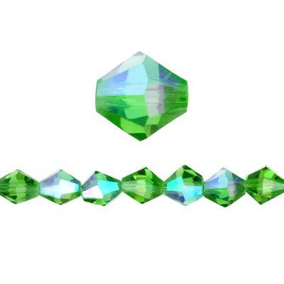 8mm Bicone AB Green Glass Crystal Beads - Goody Beads