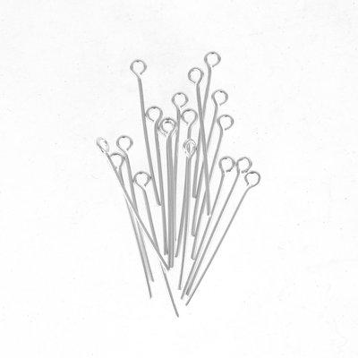 1 Inch Silver Plated 21 Gauge Eyepins - Goody Beads