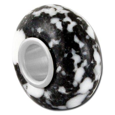 13mm Black & White Large Hole Bead - Goody Beads