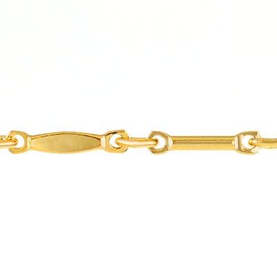 7mm Gold Plated Bar Chain - Goody Beads