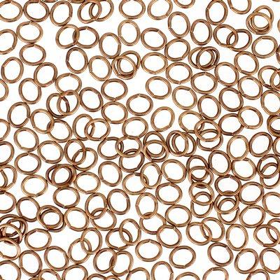 5mm Antique Brass Plated 21 Gauge Oval Jump Rings - Goody Beads