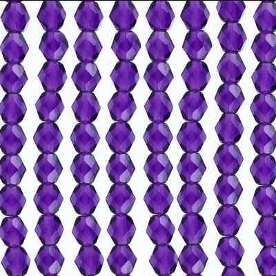 6mm Czech Fire Polish Tanzanite Beads - Goody Beads