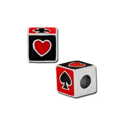 Petite Square Playing Card Suits Bead - Interchangeable - Goody Beads