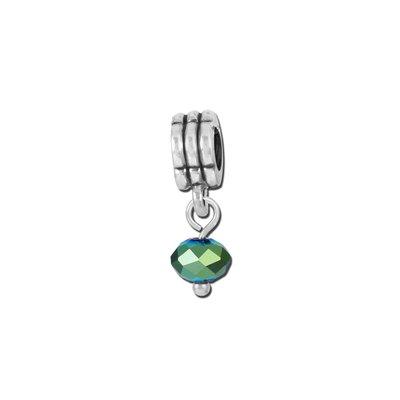 Petite Green Metallic Glass Drop Bead - Interchangeable - Goody Beads