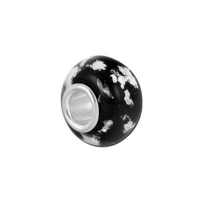 Petite Black with Silver Murano Glass Bead - Interchangeable - Goody Beads