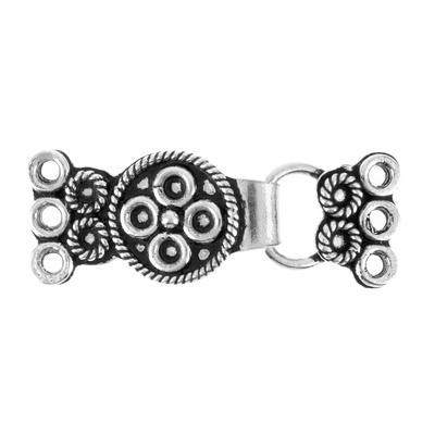 23mm Silver Plated Bali Style Beaded Clasp - Goody Beads