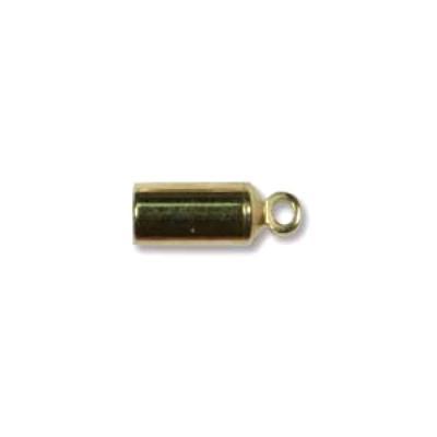 3mm Gold Plate Barrel End Cap- 4 Pack - Goody Beads