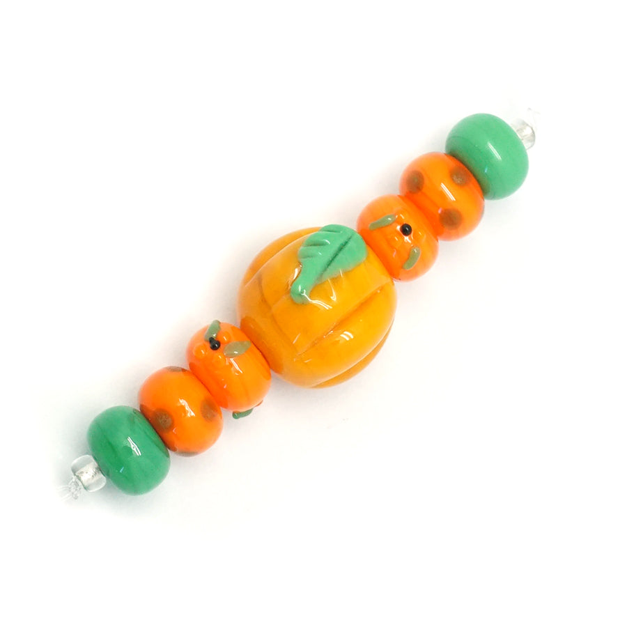 Orange Pumpkin Patch Glass Lampwork Bead Set - Goody Beads