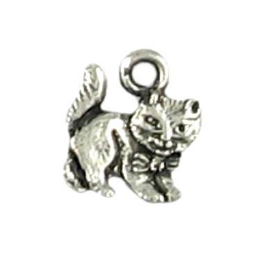 14mm Silver Cat Pewter Charm - Goody Beads