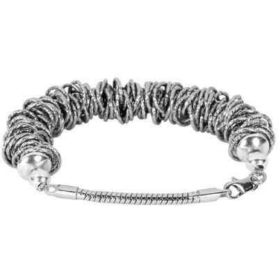 7 inch Rhodium Plated Stretch Bracelet