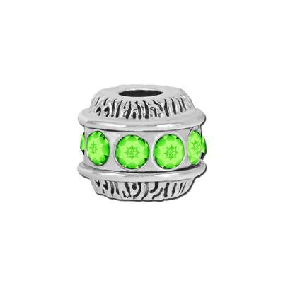 Petite Peridot Birthstone Barrel Bead - Interchangeable - Goody Beads