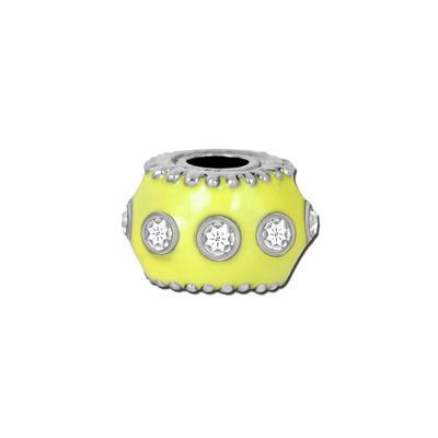 Petite Yellow Enamel with Clear Crystals Bead - Interchangeable - Goody Beads