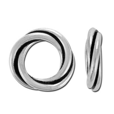 12mm Silver Plated Bali Style Twisted Rings - Goody Beads