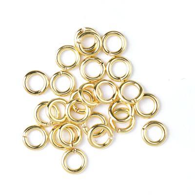 4mm Gold Plated 20 Gauge Round Jump Ring - Goody Beads