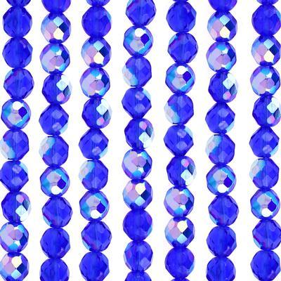 6mm Czech Fire Polish Sapphire AB Beads - Goody Beads