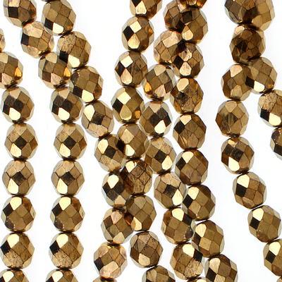 8mm Czech Fire Polish Bronze Beads - Goody Beads