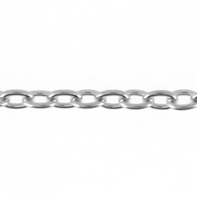 1.3mm Silver Plated Cable Chain - Goody Beads