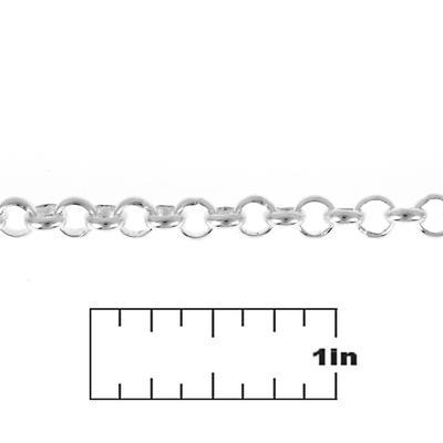 5mm Silver Plated Brass Rollo Chain - Goody Beads