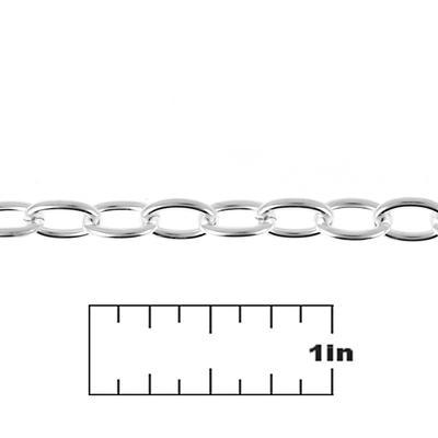 5mm Matte Silver Plated Cable Chain Link - Goody Beads