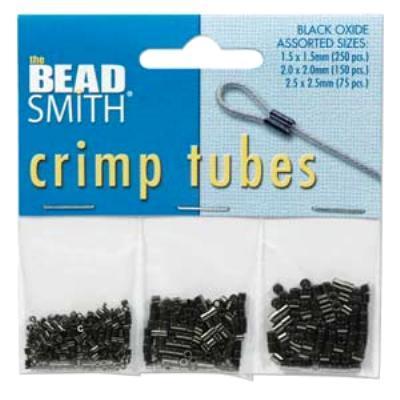 Black Oxide Crimp Tube Assortment Pack - Goody Beads