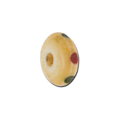 12mm red and Green Dotted Bone Bead - Goody Beads