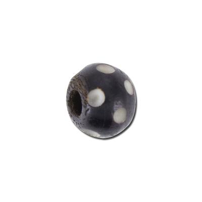 9mm Hand-carved Rondelle Dark Bone Bead - Goody Beads