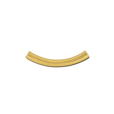 26mm Gold Plated Curved Tube Bead - Goody Beads