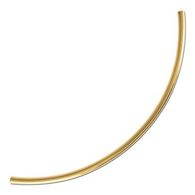 100mm Gold Plated Curved Tube Bead - Goody Beads