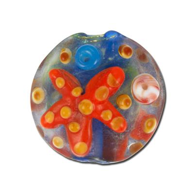 18mm Treasures of the Sea Disc Lampwork Beads - Goody Beads