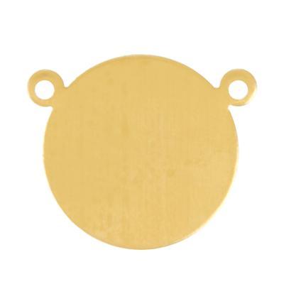 5/8-Inch Circle with 2 Rings Brass Stamping Blank - Goody Beads