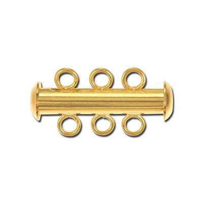 Gold 3 Strand Tube Clasp - Goody Beads