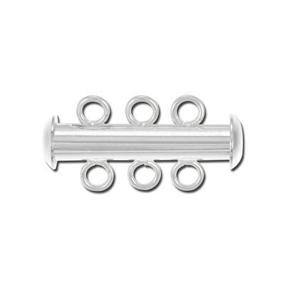 Silver 3 Strand Tube Clasp - Goody Beads