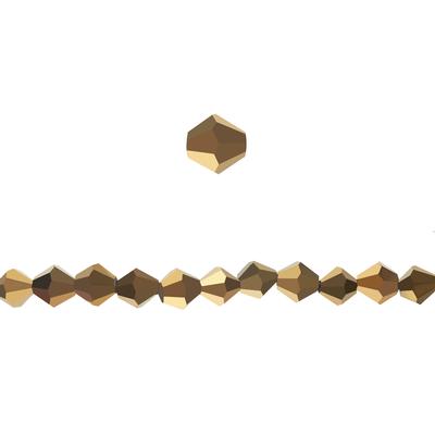 4mm Bicone Metallic Bronze Glass Crystal Beads - Goody Beads