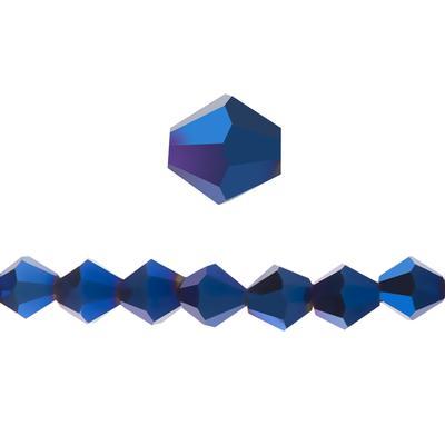 8mm Bicone Metallic Midnight Blue Glass Crystal Beads - Goody Beads